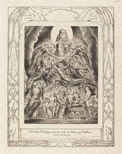 Satan vor dem Thron Gottes, 1825 von William Blake