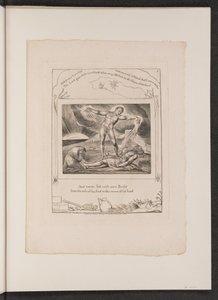 Satan schlägt Hiob mit Geschwüren von William Blake