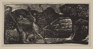Hirte vertreibt einen Wolf, aus Thorntons Pastoralen von Virgil, 1821