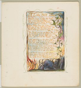 Lieder der Unschuld und der Erfahrung: Ein kleiner Junge verloren, ca. 1825 von William Blake
