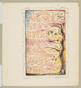 Lieder der Unschuld und der Erfahrung: Ein kleines Mädchen verloren, ca. 1825 von William Blake
