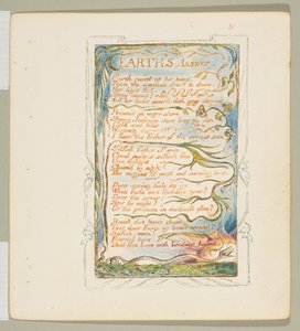Lieder der Unschuld und der Erfahrung: Antwort der Erde, ca. 1825 von William Blake
