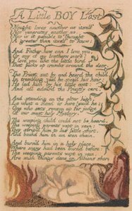 Lieder der Unschuld und der Erfahrung, Platte 43, "Ein kleiner verlorener Junge" (Bentley 50) von William Blake