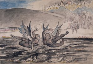 Die kämpfenden Teufel, Illustration aus "Inferno" der "Göttlichen Komödie" von Dante Alighieri