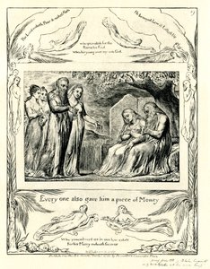 Das Buch Hiob 42:11 illustriert von William Blake