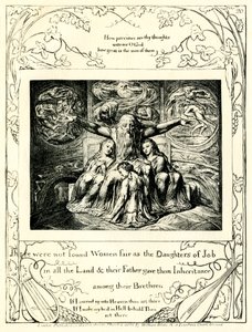 Das Buch Hiob 42:15 illustriert von William Blake von William Blake