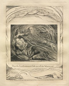 Das Buch Hiob: Pl. 13, Da antwortete der Herr Hiob aus dem Wirbelsturm von William Blake