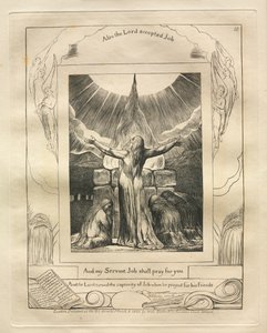 Das Buch Hiob: Pl. 18, Und mein Knecht Hiob wird für euch beten, 1825 von William Blake