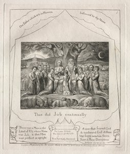 Das Buch Hiob: Pl. 1, So tat Hiob immer, 1825 von William Blake