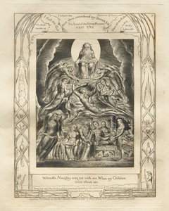 Das Buch Hiob: Pl. 2, Als der Allmächtige noch mit mir war, als meine Kinder um mich waren von William Blake