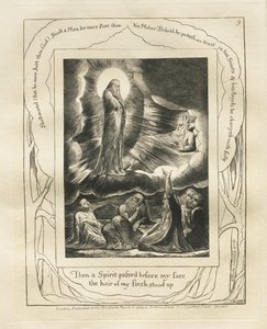 Das Buch Hiob: Pl. 9, Dann ging ein Geist vor meinem Gesicht vorbei, das Haar meines Fleisches stellte sich auf, 1825 von William Blake