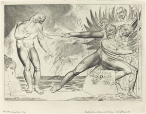 Der Kreis der korrupten Beamten; Die Teufel, die Ciampolo quälen von William Blake