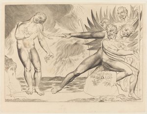 Der Kreis der korrupten Beamten; Die Teufel, die Ciampolo quälen von William Blake
