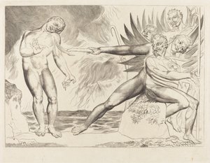Der Kreis der korrupten Beamten; Die Teufel, die Ciampolo quälen von William Blake