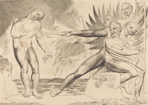 Der Kreis der korrupten Beamten, die Teufel quälen Ciampolo von William Blake