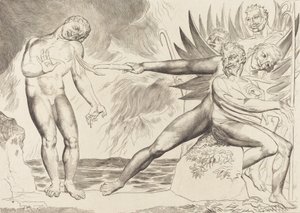 Der Kreis der korrupten Beamten, die Teufel quälen Ciampolo von William Blake