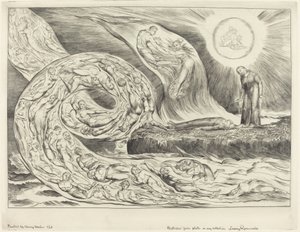 Der Kreis der Wollüstigen; Paolo und Francesca von William Blake