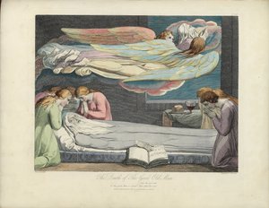 Der Tod des guten alten Mannes, Illustration aus "Das Grab" von Robert Blair, graviert von Louis Schiavonetti von William Blake
