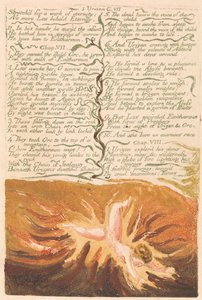 Das erste Buch von Urizen, Tafel 19, Gestreckt für ein Werk der Ewigkeit . . . . (Bentley 20) von William Blake