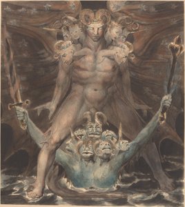Der große rote Drache und das Tier aus dem Meer, ca. 1805 von William Blake