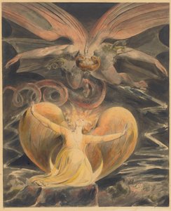 Der große rote Drache und die mit der Sonne bekleidete Frau (ca. 1805) von William Blake
