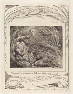 Der Herr antwortet Hiob aus dem Wirbelsturm von William Blake