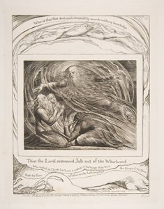 Der Herr antwortet Hiob aus dem Wirbelwind, aus Illustrationen des Buches Hiob, 1825-26 von William Blake