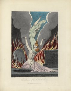 Die Wiedervereinigung von Seele und Körper, Illustration aus "The Grave" von Robert Blair, graviert von Louis Schiavonetti von William Blake