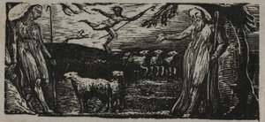 Thenot ermahnt Colinet, Lightfoot im Hintergrund, aus The Pastorals of Virgil von William Blake