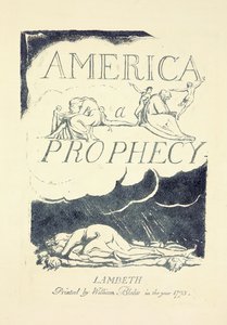 Titelseite aus "America, A Prophesy", Mitte der 1790er von William Blake