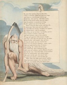 Youngs Nachtgedanken, Seite 24, Die Zeit, im Voraus, hinter ihm verbirgt seine Flügel von William Blake