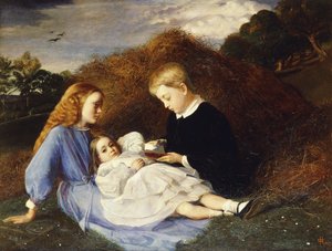 Amy, Dorothea und Hungerford Wren Hoskyns, 1863 von William Blake Richmond