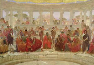 Ein Publikum in Athen während Agamemnon von Aischylos, 1884