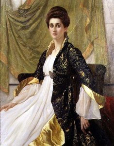 Porträt von Mrs. Ernest Moon, geb. Emma de Villiers Lamb, um 1888 von William Blake Richmond