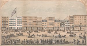 Ansicht von Park Place, New York, von Broadway bis Church Street, Nordseite, A.D. 1854