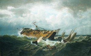 Schiffswrack vor Nantucket nach einem Sturm (ca. 1860-61)