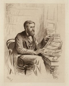 Julius Eggeling, Professor für Sanskrit und Vergleichende Philologie (Gravur) von William Brassey (after) Hole