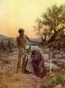 Abraham und Isaak am Berg Moriah - Bibel von William Brassey Hole