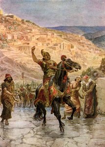 Assyrischer Rabschake fordert die Kapitulation Jerusalems - Bibel von William Brassey Hole