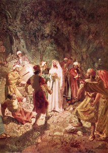 Judas verrät Jesus mit einem Kuss im Garten Gethsemane