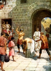 Pilatus befiehlt, Jesus zu geißeln - Bibel von William Brassey Hole