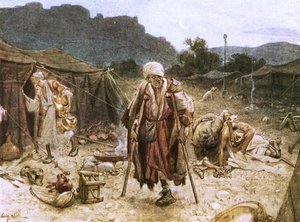 Die vier Aussätzigen plündern das Lager der Syrer von William Brassey Hole