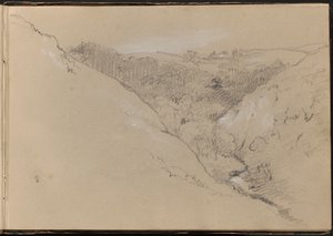 Landschaft mit Hügeln und Wald