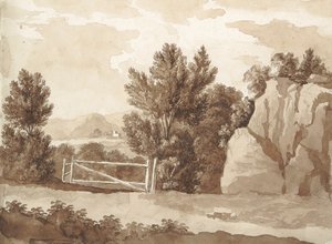 Verso: Landschaftsszene