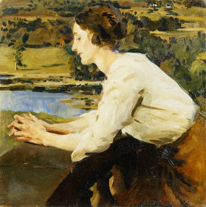 Junge Frau auf einem Balkon