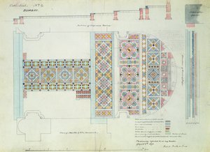 Entwurf für einen Gehweg, Kathedrale von Bombay, Indien von William Butterfield