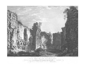 Kirche St. James, Dunwich, spätes 18. Jahrhundert von William Byrne