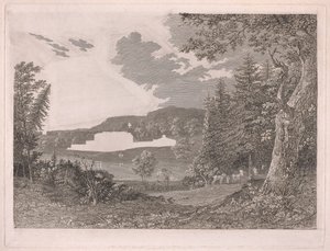 Fonthill, wie es vor den Änderungen von Mr. Beckford war von William Byrne