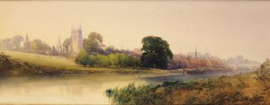 Ein Sommerabend am Avon in Evesham, um 1870-80 von William Callow