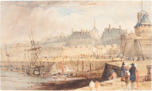 Der Hafen von St. Malo bei Ebbe von William Callow